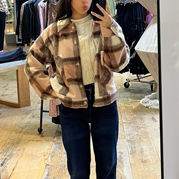 SOLD // GREYLIN KNIT PLAID CROPPED JACKET - Picture 5 of 5